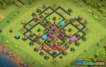 Optimal Town Hall 8 Hybrid Base: Anti 3 Stars & Trophy Boost #20312