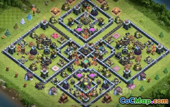 Optimized TH14 Farming Base with Link for Clash of Clans #21653