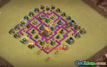 Optimized Town Hall 6 War Base for Clash of Clans #24150