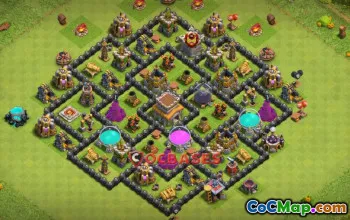 Optimized Town Hall 8 Hybrid Base for Clash of Clans #21290