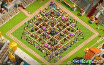 Baza hibridă Proven Town Hall 17: Block Riders și Dragons #18511