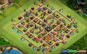 Baza de război TH 17 | Clash of Clans CWL | Golem de gheață și dragoni #18563