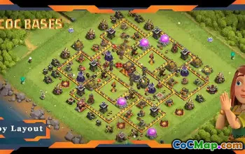 TH10 Defense Base: Anti Trophy, Air & War Layouts - CoC #20158