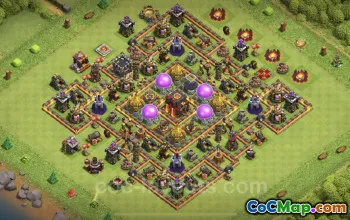 TH10 Farming Base: Anti 2 Stars Hybrid Layout for Clash of Clans #25019