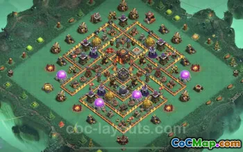 TH10 Farming Base - Anti 2 Stars & Resource Defense Layout #24952