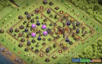 TH10 Farming Base - Anti 3 Stars Hybrid Design | Clash of Clans #25018