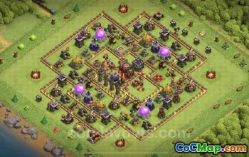 TH10 Farming Base - Anti 3 Stars Hybrid Design & Link #19910