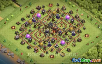 TH10 Farming Base: Anti-Air Hybrid Layout for COC #19882
