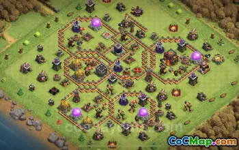 TH10 Farming Base - Anti Everything Hybrid Layout - COC #25028