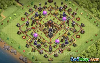 TH10 Farming Base: Anti Everything & Hybrid Layout - COC #25114