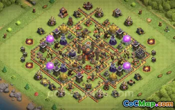 TH10 Farming Base: Anti Everything & Hybrid Layout | COC #25176