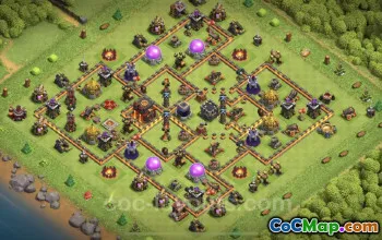 TH10 Farming Base: Anti-Everything Hybrid Layout for COC #25015
