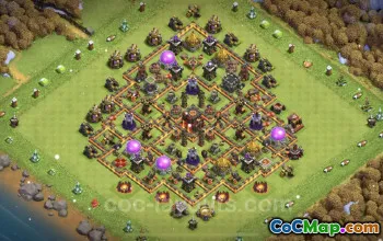TH10 Farming Base: Anti-Everything Hybrid Layout in COC #25023