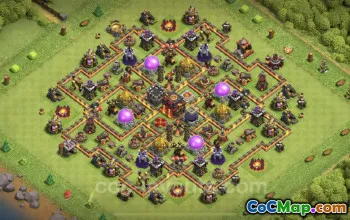 TH10 Farming Base Copy - Anti 2 Stars Hybrid Layout #24974