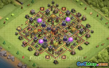 TH10 Farming Base Copy: Anti 3 Stars Hybrid Layout - COC #19957