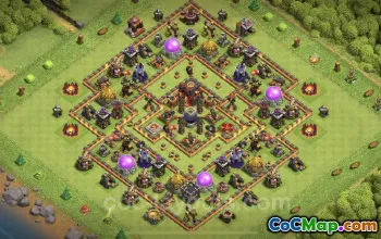 TH10 Farming Base Copy - Anti Everything Hybrid Design COC #24994