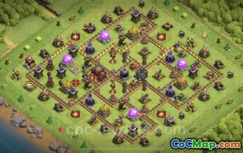 TH10 Farming Base Link - Anti 3 Stars Design for COC #24986
