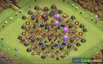 TH10 Farming Base Link: Anti 3 Stars Hybrid Layout - COC #19974