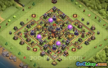 TH10 Farming Base with Link - Legend League Hybrid Layout #24957