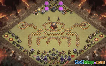 town hall 10, funny/trophy/war/progress base layout #38061