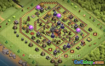 TH10 Hybrid Base Design for Trophy Defense in Clash of Clans #25079