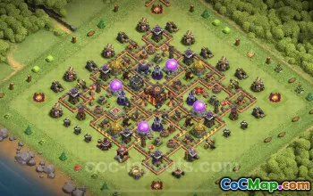 TH10 Hybrid Farming Base Layout & Link - Clash of Clans #19979