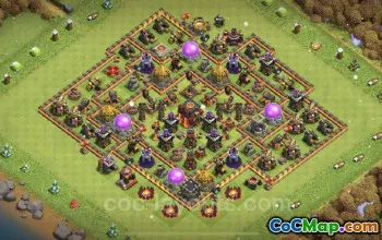 TH10 Trophy Base Copy - Anti 3 Stars Hybrid Design #19937