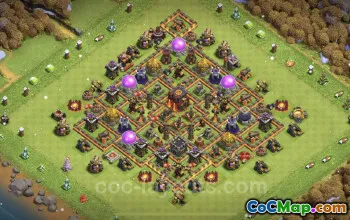 TH10 Trophy Base Link - Anti 3 Stars Hybrid for Clash of Clans #24890