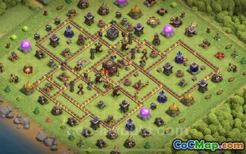 TH10 Trophy Base with Link - Clash of Clans Defense #25048
