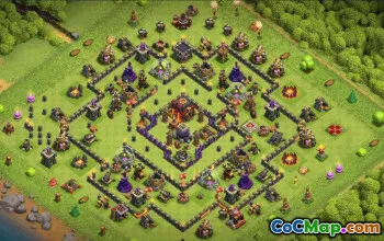 town hall 10, trophy/war base layout #34026