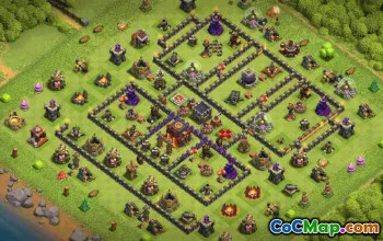town hall 10, trophy/war base layout #34035