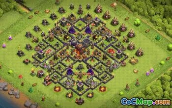 town hall 10, trophy/war base layout #34036