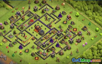 town hall 10, trophy/war base layout #34638