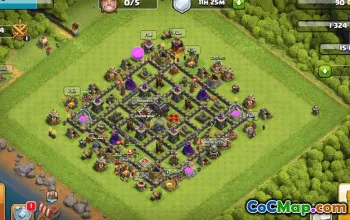 town hall 10, trophy/war base layout #35100