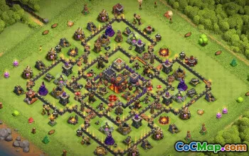 town hall 10, trophy/war base layout #35101
