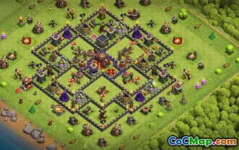town hall 10, trophy/war base layout #35170