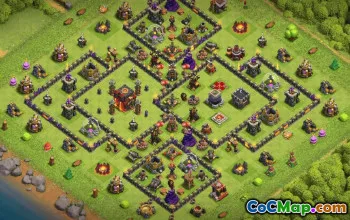 town hall 10, trophy/war base layout #35176