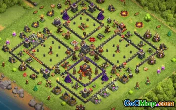 town hall 10, trophy/war base layout #35295