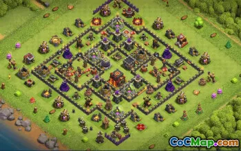 town hall 10, trophy/war base layout #35341