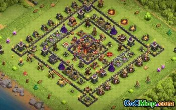 town hall 10, trophy/war base layout #35347