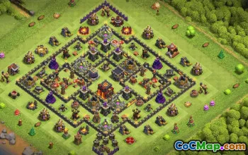 town hall 10, trophy/war base layout #35404