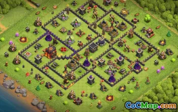 town hall 10, trophy/war base layout #35493