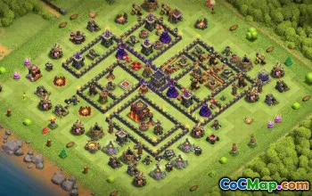 town hall 10, trophy/war base layout #35494