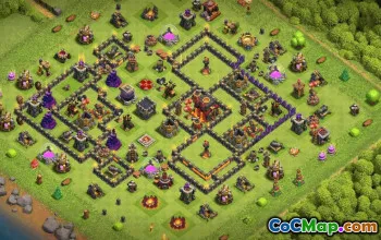 town hall 10, trophy/war base layout #35557