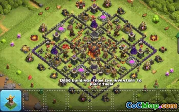 town hall 10, trophy/war base layout #35791