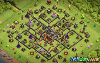 town hall 10, trophy/war base layout #35801