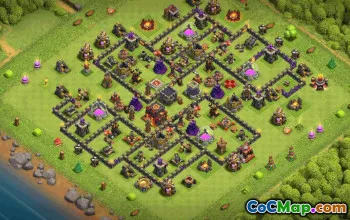 town hall 10, trophy/war base layout #35847
