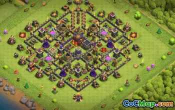 town hall 10, trophy/war base layout #35851