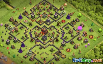 town hall 10, trophy/war base layout #35923