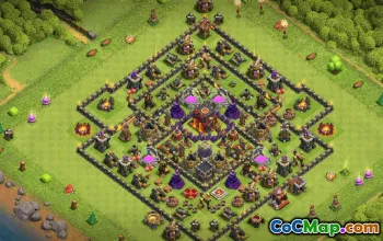town hall 10, trophy/war base layout #36064